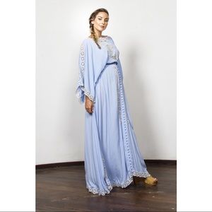 Fillyboo I believe in unicorns baby blue dress XS